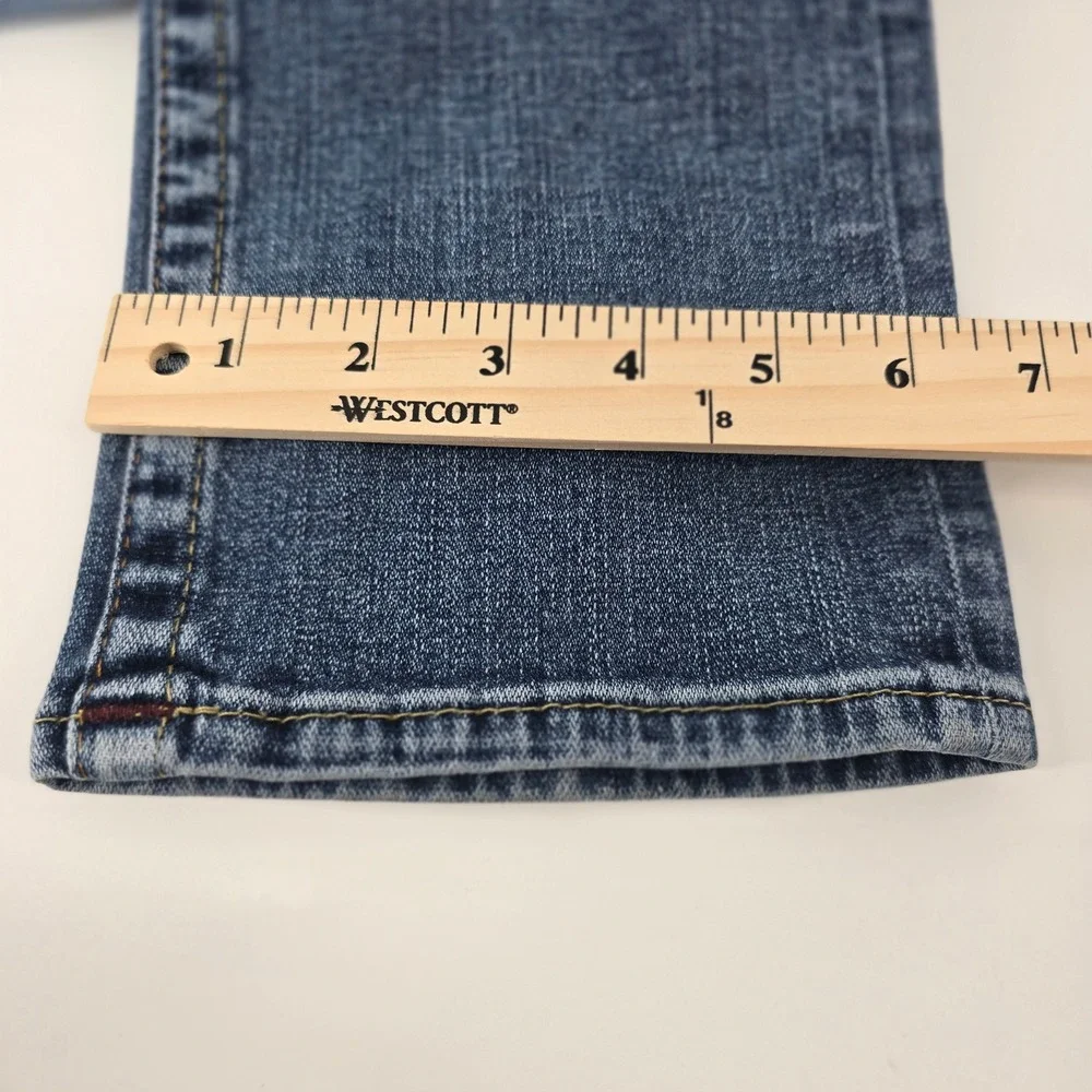 True Religion Jeans Mens 28 Blue Medium Wash Straight Horseshoe Embroidery